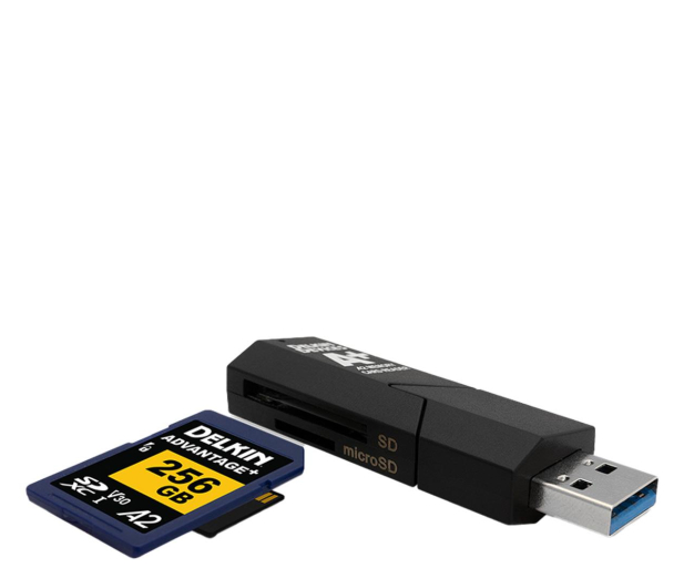 Delkin Devices Cardreader SD & MicroSD A2 (USB 3.1) - 1258059 - zdjęcie